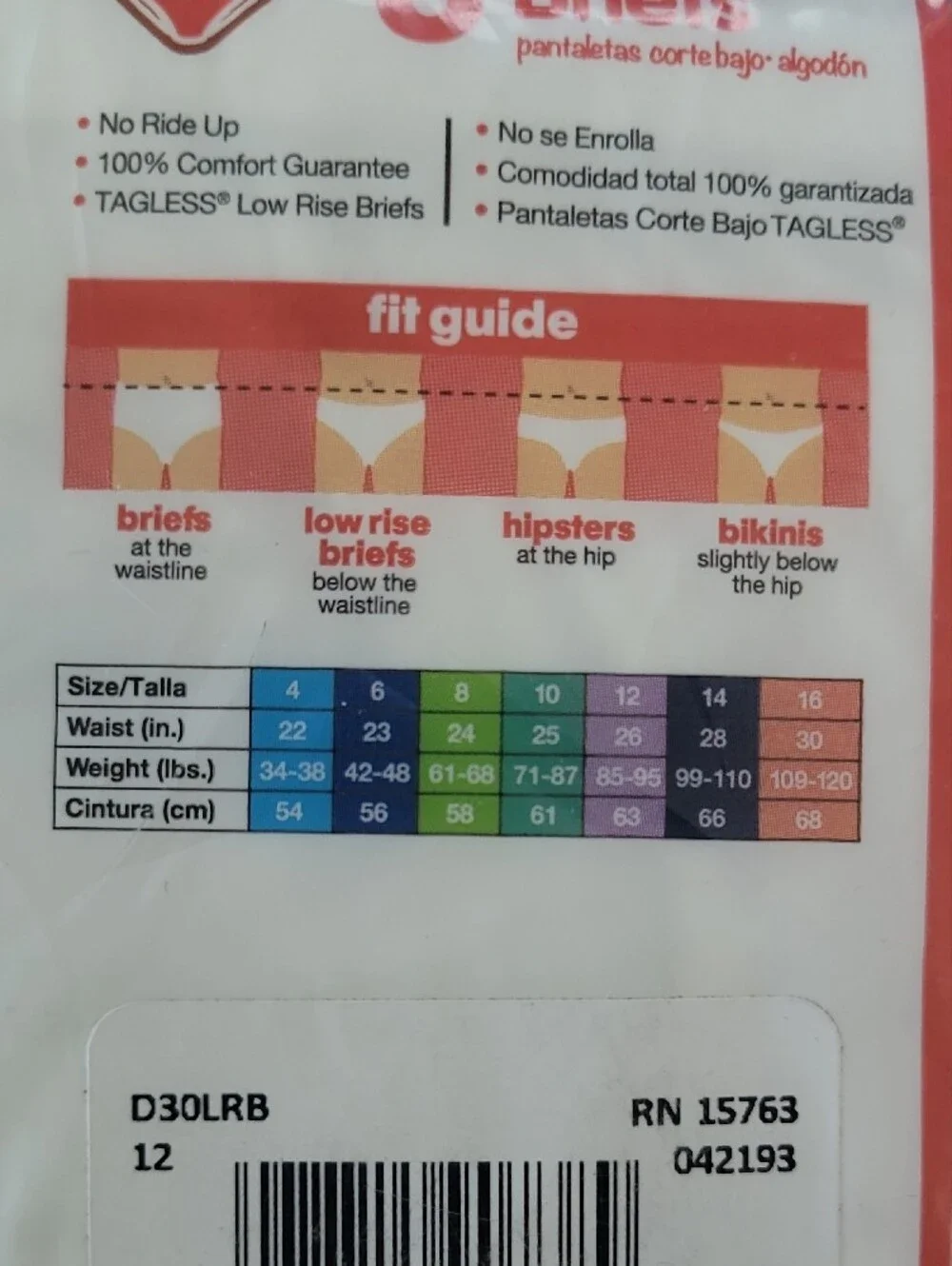 Hanes 6pack Girls Underwear